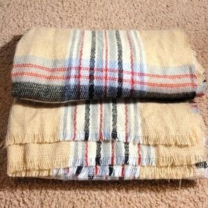 Plaid Burburry Inspired Fringed Fall Winter Scarf 25"×80"